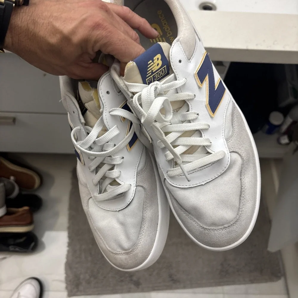 Size 13 - New Balance 300 Court White Navy